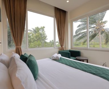 Scenic mountain hotel room